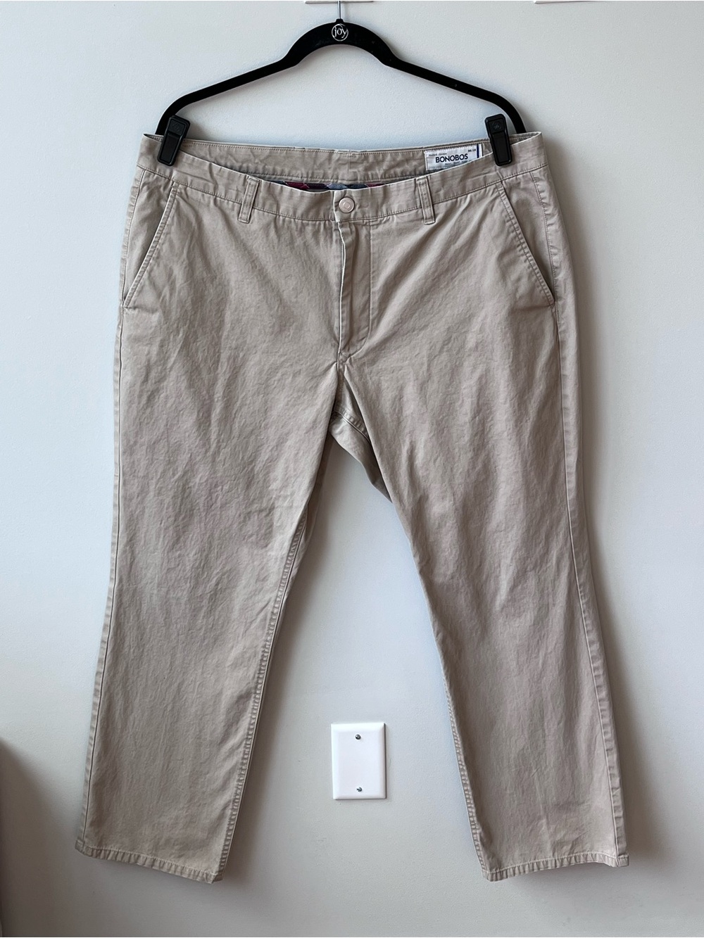 Bonobos Straight Fit Classic Cotton Washed Chinos Men’s 38x30” Khaki Tan Pockets